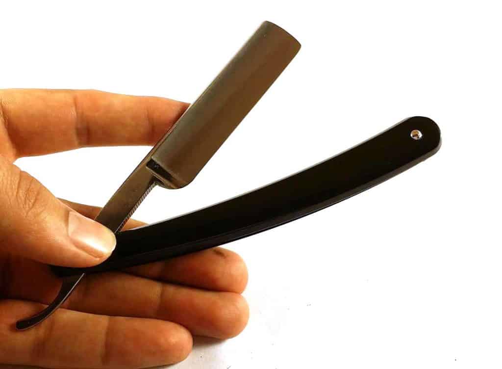 shaving with a straight razor