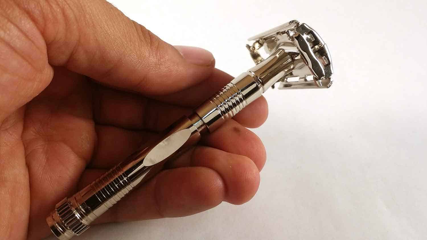 Parker 90R Long Handle Butterfly Open Double Edge Safety Razor