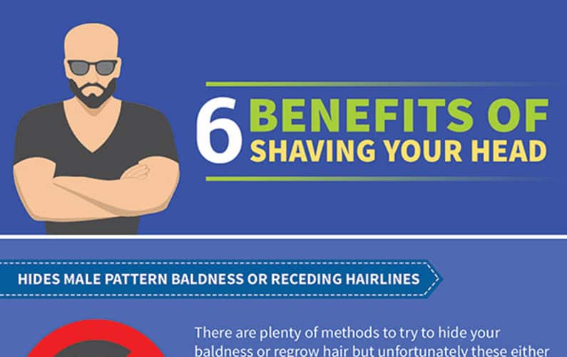 Benefits of Shaving Your Head Infographic feature image