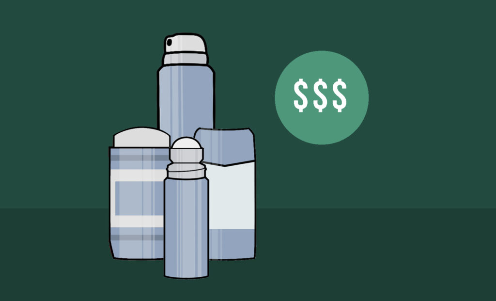 Amount and cost of deodorant