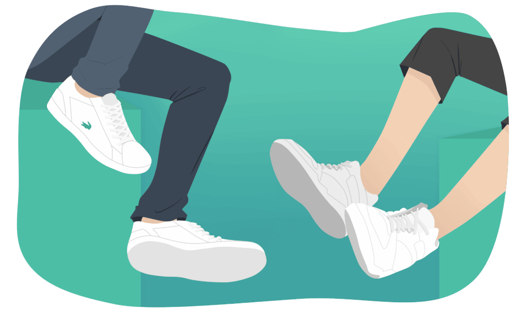 white sneakers